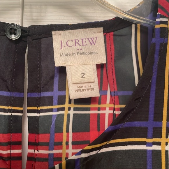 J. Crew Plaid Tartan Sleeveless Pullover with Ruffle Front Accents - Picture 2 of 8